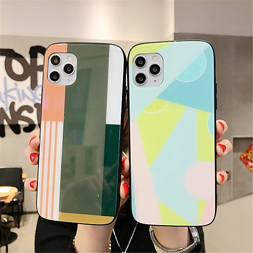 

Case For Apple iPhone 11 / iPhone 11 Pro / iPhone 11 Pro Max Pattern Back Cover Geometric Pattern Tempered Glass