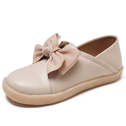 

Women's Loafers & Slip-Ons Spring & Summer Flat Heel Round Toe Daily PU Almond / Black