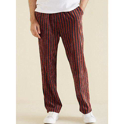 

Men's Basic Loose Chinos Pants - Striped Red Green Gray US32 / UK32 / EU40 / US34 / UK34 / EU42 / US36 / UK36 / EU44