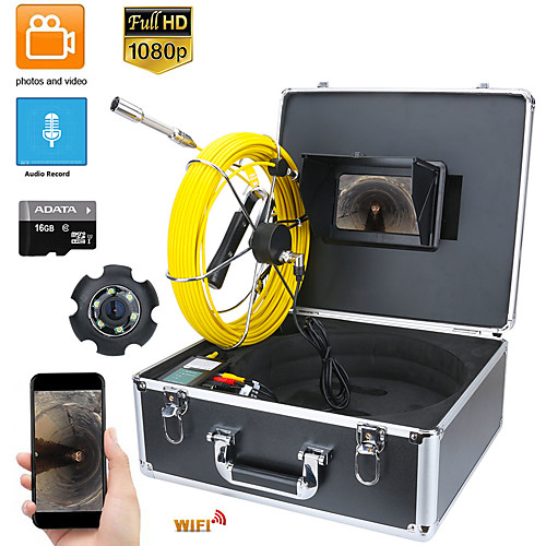 

7inch DVR 30M HD1080P Drain Sewer Pipeline Industrial Endoscope Pipe Inspection Video Camera with DVR Video Recording / WIFI Wireless / Photo Editing
