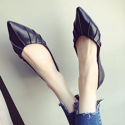 

Women's Flats Spring & Summer Flat Heel Pointed Toe Daily PU Almond / Black / Red