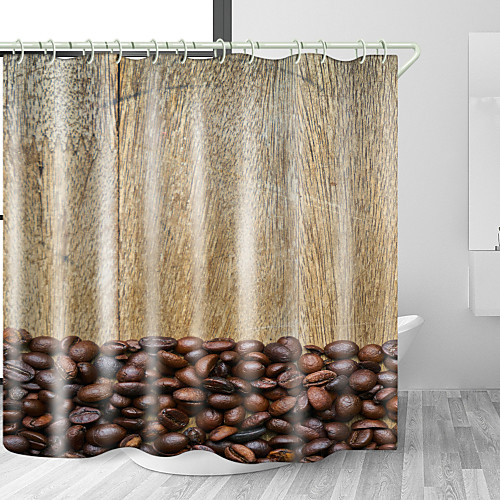 

Coffee Beans Digital Print Waterproof Fabric Shower Curtain for Bathroom Home Decor Covered Bathtub Curtains Liner Includes with Hooks 72 Inch
