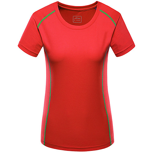 

Women's Hiking Tee shirt Short Sleeve Crew Neck Tee Tshirt Top Outdoor Ultraviolet Resistant Quick Dry Breathable Stretchy Spring Summer Nylon Chinlon Solid Color Red Fuchsia Blue Hunting Fishing