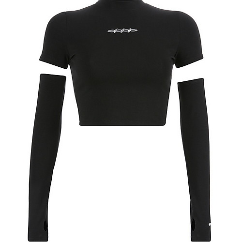 

Women's Graphic Print Slim T-shirt Daily Black