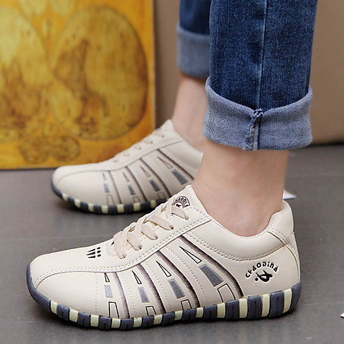 

Women's Trainers / Athletic Shoes Spring / Summer Flat Heel Round Toe Daily PU White / Black / Beige