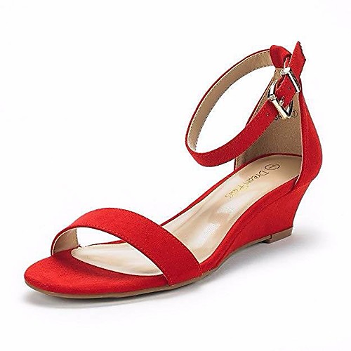 

Women's Sandals Wedge Sandals Summer Wedge Heel Round Toe Daily PU White / Black / Red
