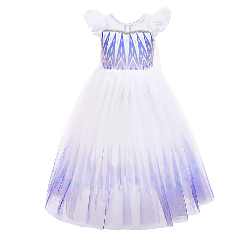 

Frozen Princess Dress Girls' Movie Cosplay Vacation Dress Halloween Christmas White Dress Christmas Halloween / Cap Sleeve