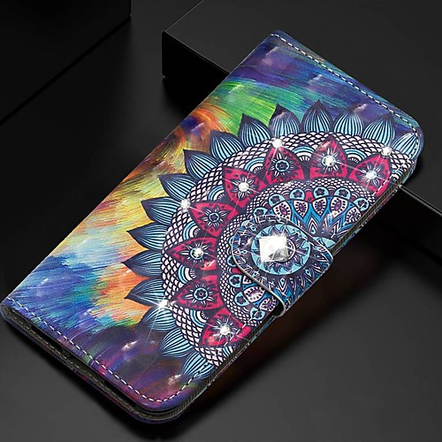 

Case For Samsung Galaxy A51/ Galaxy A20e / Galaxy Note 10 Plus Wallet / Card Holder / Rhinestone Full Body Cases Flower PU Leather For Galaxy A71/A10S/A20S/M30S/A2 Core/A10E