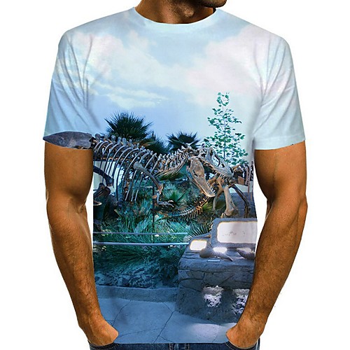 

Men's Graphic Scenery T-shirt Daily White / Blue / Yellow / Brown / Beige / Light Blue