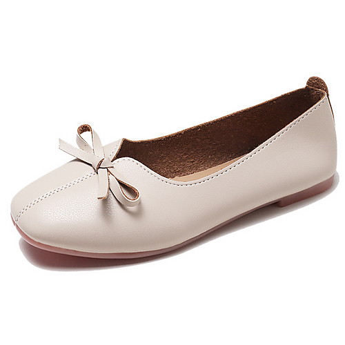 

Women's Sandals Flat Sandal Spring & Summer Flat Heel Round Toe Daily Solid Colored PU Almond / Black / Beige