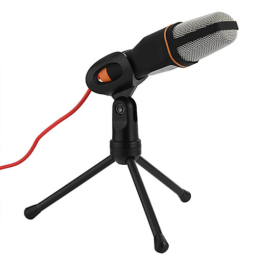 

Brand New Audio Wired Stereo Condenser SF-666 Microphone With Holder Stand Clip For PC Chatting Singing Laptop