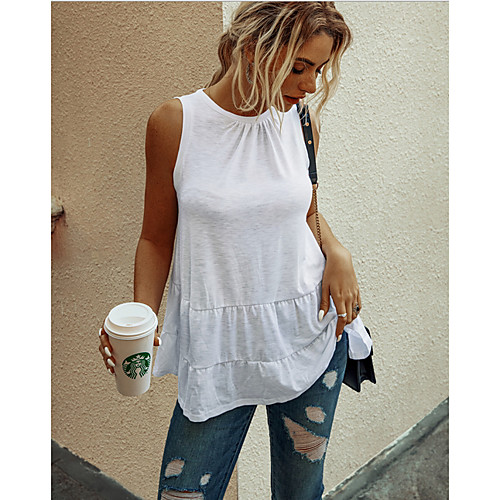 

2020 SUMMER Casual Soild Halter Cotton Top