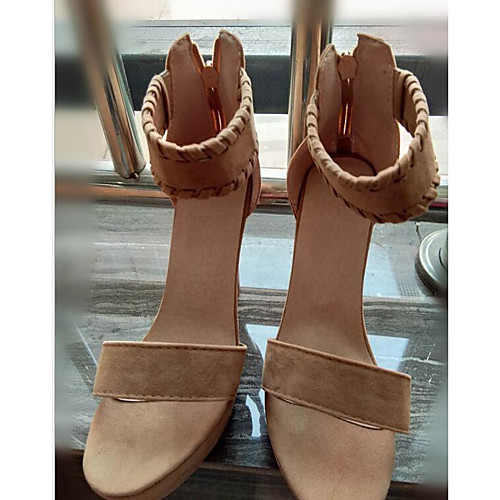 

Women's Sandals Platform Sandal Summer Platform Peep Toe Daily PU Black / Khaki