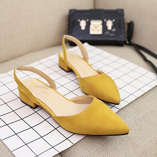 

Women's Sandals Flat Sandal Summer Flat Heel Pointed Toe Daily Suede Black / Yellow / Burgundy