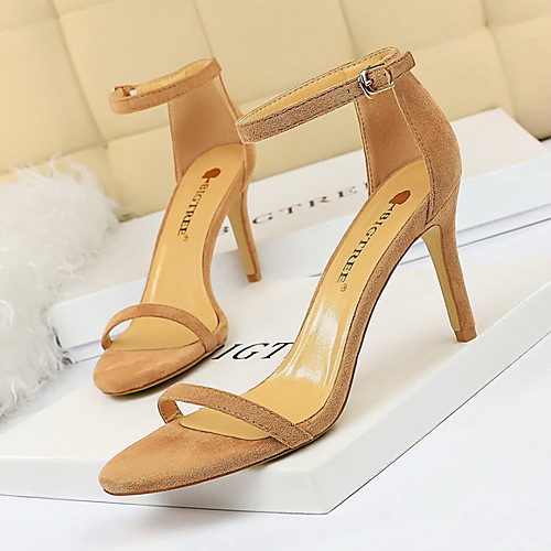 

Women's Heels Summer Stiletto Heel Peep Toe Daily PU Almond / Light Brown / Nude