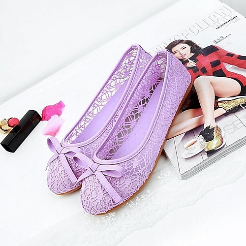 

Women's Loafers & Slip-Ons Summer Flat Heel Round Toe Daily Canvas Purple / Beige