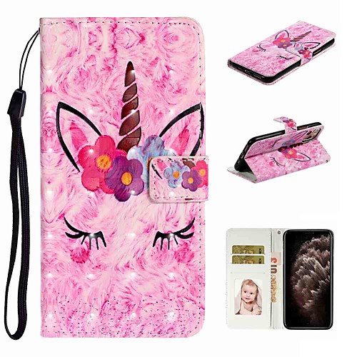 

Case For Apple iPhone 11 / iPhone 11 Pro / iPhone 11 Pro Max Wallet / Card Holder / with Stand Full Body Cases Unicorn PU Leather / TPU for iPhone SE (2020) / 8 / 8 Plus / X / XS / XR / Xs Max