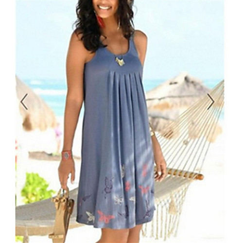 

Women's Sheath Dress - Sleeveless Polka Dot Summer Elegant 2020 White Black Blue Gray Light Blue S M L XL XXL XXXL XXXXL XXXXXL