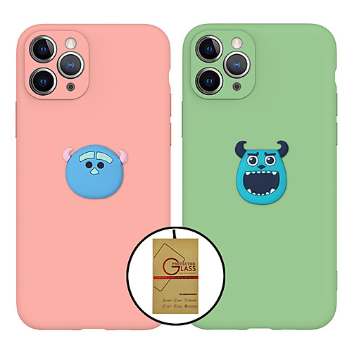 

Case With (HD)Tempered Glass Front Screen Protector For Apple iPhone 11 /11 Pro /11 Pro Max /SE 2020 Frosted Cover 3D Cartoon TPU for iPhone 7/7P/ 6 /6p/XS/XR/XS MAX