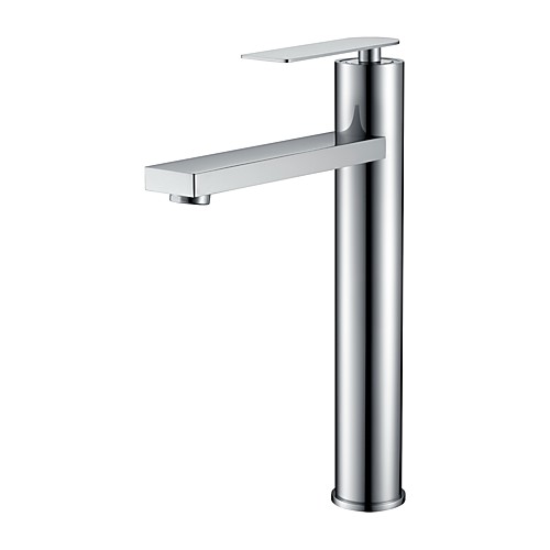 

Bathroom Sink Faucet - Tall Chrome Finish Single Handle One Hole Washroom Faucet Modern Basin Sink Mixer Tap