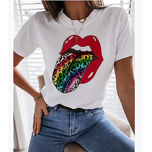 

Women's Rainbow Graphic Pride Day Print T-shirt Basic Casual / Daily White