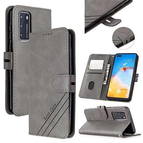 

Case For Huawei P40 Lite E/Honor 8A/Y6 Pro (2019) Wallet / Card Holder / with Stand Full Body Cases Solid Colored PU Leather For Huawei P Smart Z/P Smart 2019/P40 Pro/Honor 20/Honor V30 Pro