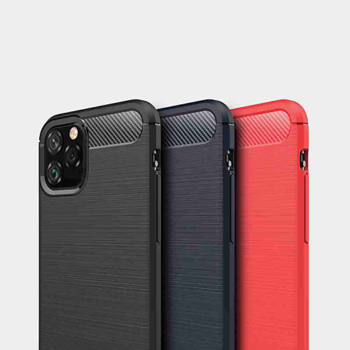 

Case For Apple iPhone 11 / iPhone 11 Pro / iPhone 11 Pro Max Shockproof Back Cover Solid Colored TPU / Carbon Fiber