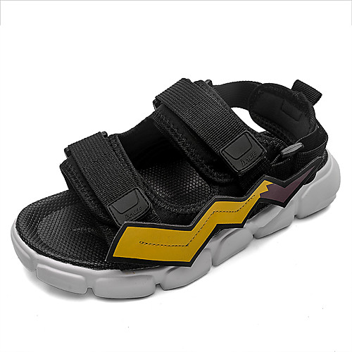 

Men's Summer Casual Daily Sandals Walking Shoes Microfiber Breathable Black