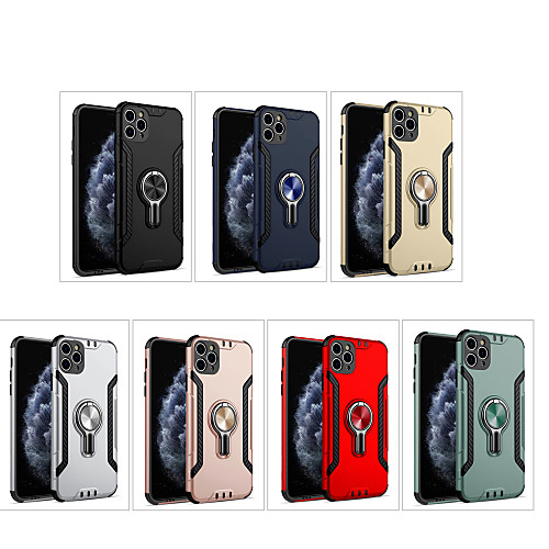 

Case For Apple iPhone 11 / iPhone 11 Pro / iPhone 11 Pro Max Shockproof / Ring Holder Back Cover Solid Colored Plastic