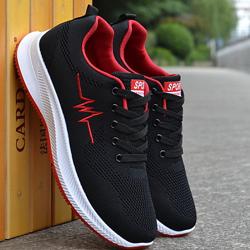

Men's Spring & Summer Casual Daily Sneakers Canvas Black / White / Black / Red