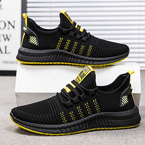 

Men's Spring & Summer Casual Daily Trainers / Athletic Shoes Elastic Fabric Black / White / Black / Yellow / Orange / Black