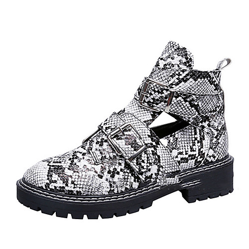 

Women's Boots Summer Low Heel Closed Toe Daily PU White / Black / Yellow