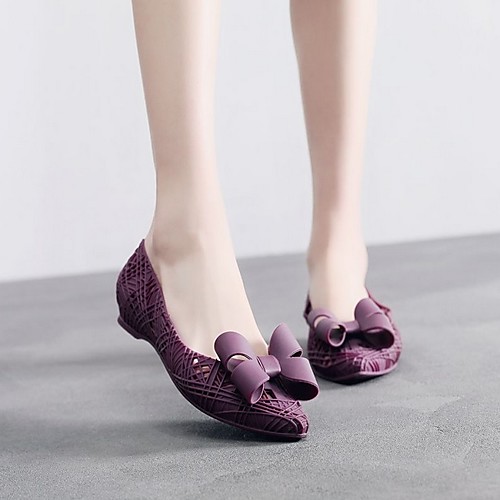 

Women's Loafers & Slip-Ons Summer Flat Heel Pointed Toe Daily PU Black / Purple / Fuchsia