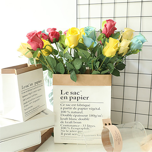 

48cm PU Rose Feel Simulation Flower Fake Flower Home Decoration Wedding 1 stick