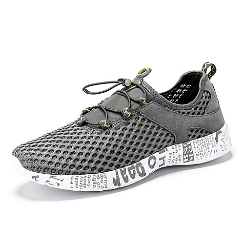 

Men's Fall Daily Outdoor Trainers / Athletic Shoes Running Shoes / Walking Shoes Mesh Breathable Non-slipping Shock Absorbing Dark Grey / Black