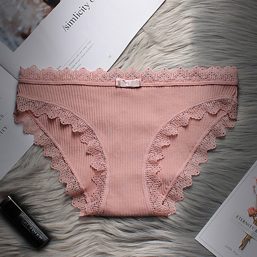 

Women's Basic Brief - Normal Mid Waist Blushing Pink Green Blue M L