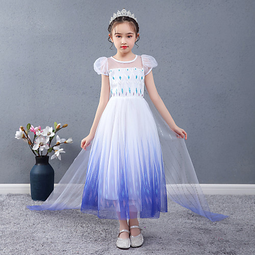 

Frozen Princess Dress Girls' Movie Cosplay Vacation Dress Halloween Christmas White Dress Christmas Halloween