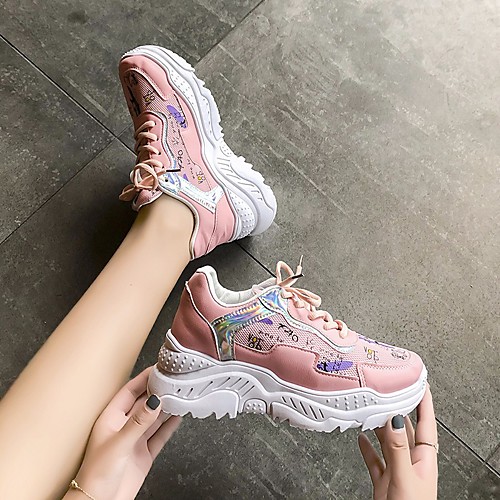 

Women's Sneakers Fall Flat Heel Round Toe Daily PU White / Black / Yellow