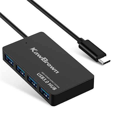 

KawBrown 4 Ports USB Hub Fast Speed USB 3.1 Splitter Cable for MacBook Laptop Tablet Computer Adapter