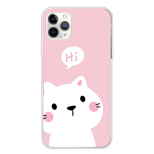 

Case For Apple iPhone 11/11 Pro/11 Pro Max/XS/XR/XS Max/8 Plus/7 Plus/6S Plus/8/7/6/6s/SE/5/5S Transparent Pattern Back Cover Pink Cat Soft TPU