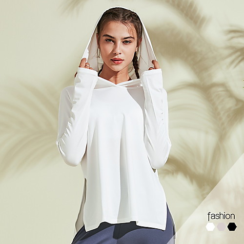 

Women's Yoga Top Solid Color White Black Pink Fitness Gym Workout Running Hoodie Long Sleeve Sport Activewear Quick Dry Breathable Comfortable Stretchy
