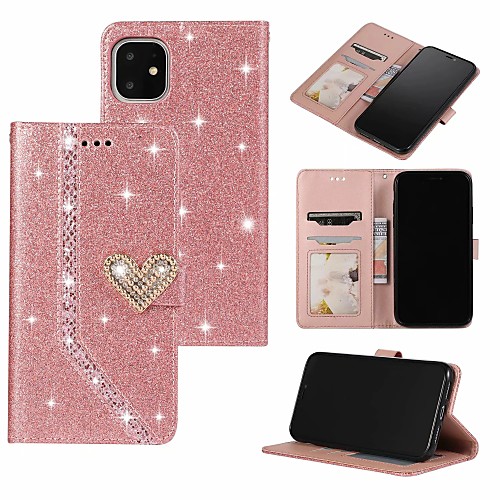 

Case For Apple iPhone 11 / iPhone 11 Pro / iPhone 11 Pro Max Card Holder / Shockproof / Dustproof Back Cover Heart PU Leather / TPU