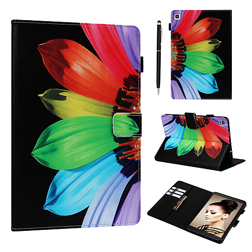 

Case With A Free 2in1 Stylus pen For Samsung Galaxy Samsung Tab T377/T375/T280/T285/P200/205 Dustproof / with Stand / Flip Back Cover Flower PU Leather