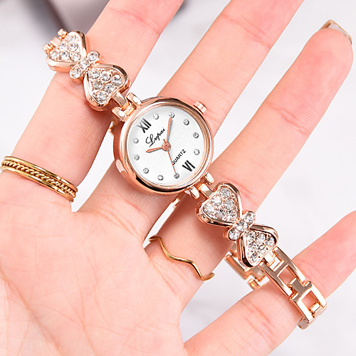 

Ladies Quartz Watches Cubic Zirconia Elegant Fashion Silver Rose Gold Alloy Chinese Quartz GoldenBlack GoldenWhite WhiteSilver Casual Watch Imitation Diamond 1 pc Analog One Year Battery Life
