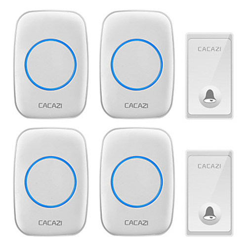 

CACAZI FA60 Wireless Doorbell Self-powered Waterproof Intelligent Home Door Ring Bell 4Pcs Receivers Transmitter
