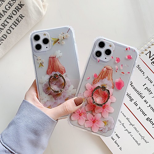 

Case for Apple scene map iPhone 11 11 Pro 11 Pro Max X XS XR XS Max Beauty flower pattern translucent fine matte TPU material IMD process four-corner drop ring bracket all-inclusive mobile phone case