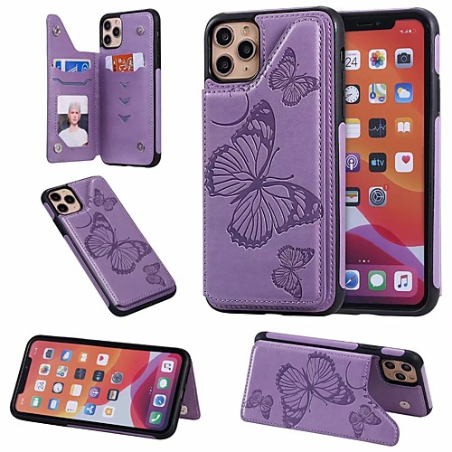 

Case For Apple iPhone 11 / iPhone 11 Pro / iPhone 11 Pro Max Card Holder / Shockproof / Dustproof Back Cover Butterfly PU Leather / TPU