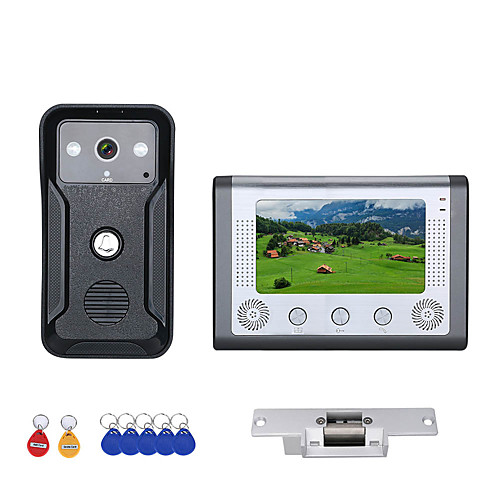 

7 Inch Color Video Intercom Door Phone RFID System with HD Doorbell 1000TVL Camera with Electric Strike Lock