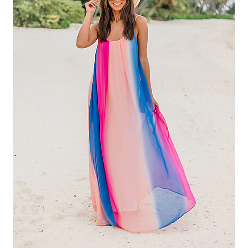 

Women's Sheath Dress - Sleeveless Rainbow Summer Elegant 2020 Rainbow S M L XL XXL