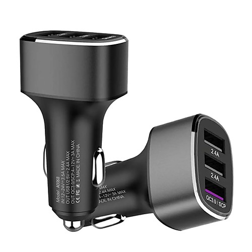 

QC3.0 Super Fast Charge Dual 2.4A Car USB Charger for Huawei Samsung Apple Phone
